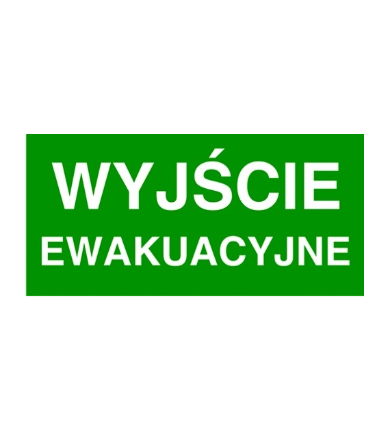 Znak ewakuacyjny „ Wyjście ewakuacyjne ” 200x400 płyta samoprzylepna