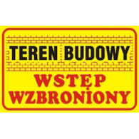 Tablica budowlana   Teren budowy Wstęp wzbroniony   250x350