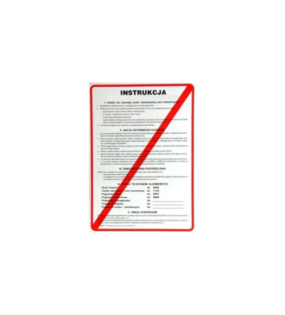 Instrukcja PPOŻ „ Instrukcja postępowania na wypadek pożaru ” 250x350