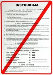 Instrukcja PPOŻ „ Instrukcja postępowania na wypadek pożaru ” 250x350