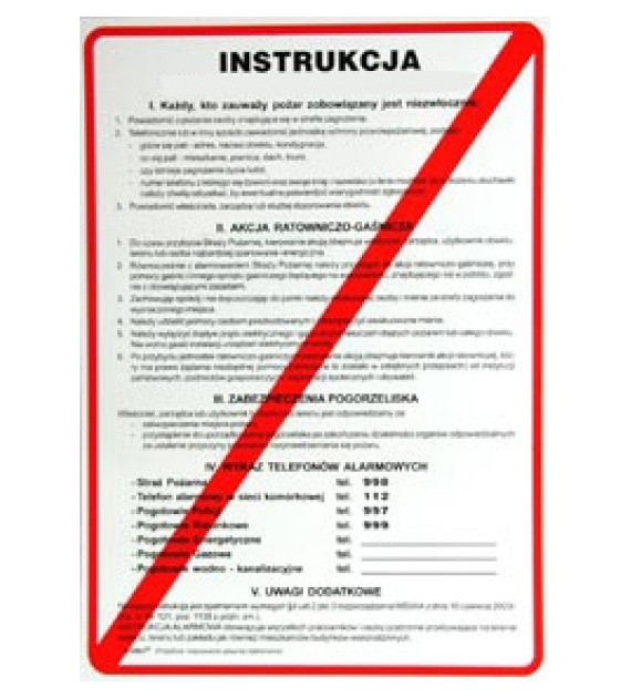 Instrukcja PPOŻ „ Instrukcja przeciwpożarowa ogólna ” 250x350