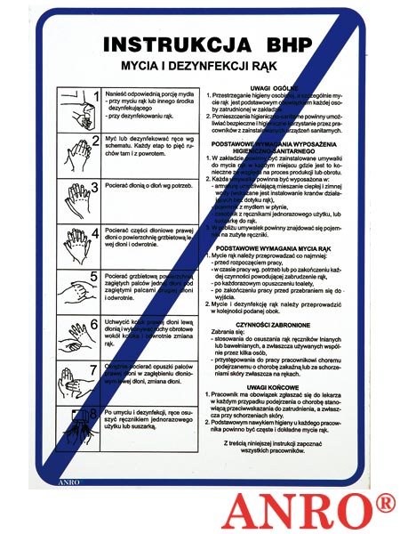 Instrukcja BHP „ Instrukcja BHP mycia i dezynfekcji rąk ” 210x290