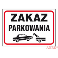 Znak   Zakaz parkowania   naklejka 250x350