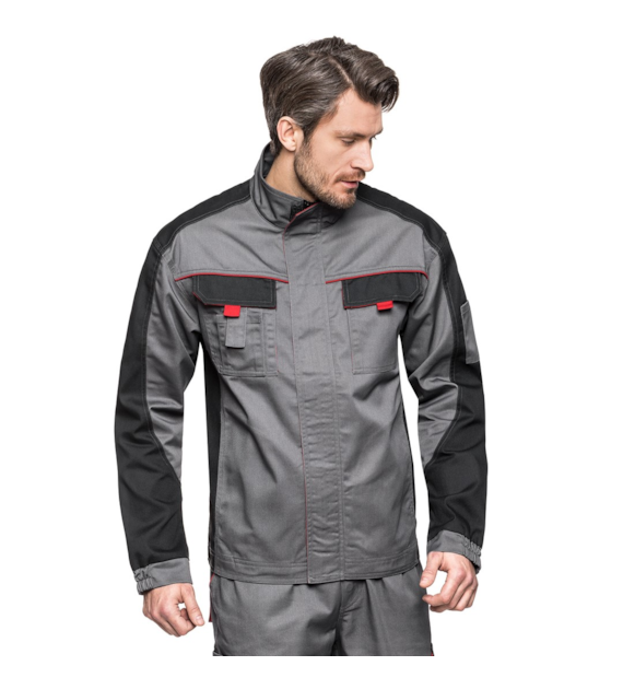 Bluza robocza AVACORE LENNOX szaro-czarna z czerwonymi elementami