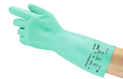 Rękawice ochronne z nitrylu kwasoodporne ANSELL SOL-VEX 37-675 kategoria III