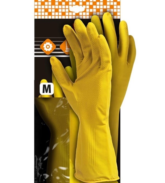 Rękawice ochronne z lateksu flokowane RFROSE konfekcjonowane
