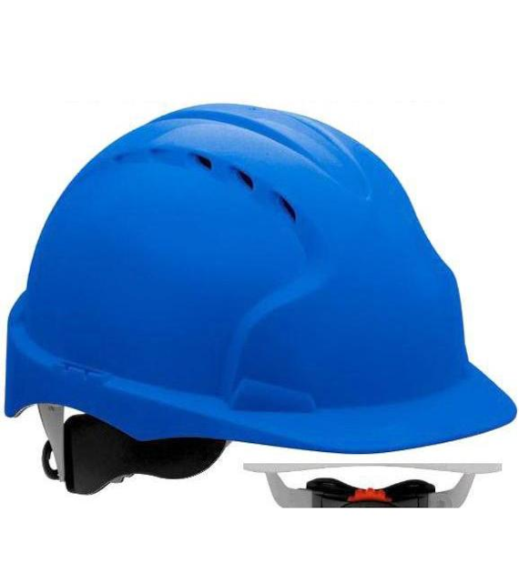 HEŁM KASK JSP EVO 3 NIEBIESKI – wentylowany, średni daszek, regulacja pokrętłem AJF170-000