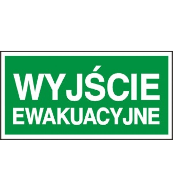 Znak ewakuacyjny „ Wyjście ewakuacyjne ” 200x400 płyta fotoluminescencyjna