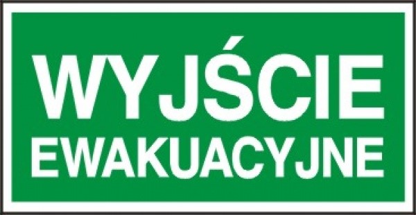 Znak ewakuacyjny „ Wyjście ewakuacyjne ” 200x400 płyta fotoluminescencyjna