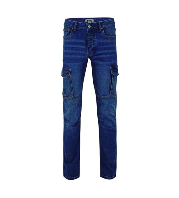 Spodnie do pasa jeansowe DENIM kolorze niebieskim