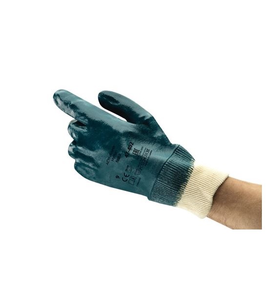 Rękawice ochronne powlekane nitrylem ANSELL 47-402 pełne ze ściagaczem kategoria II
