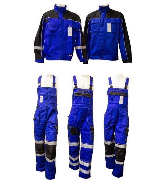 Bluza + spodnie ogrodniczki BIS PLUS niebieskie