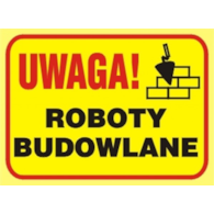 Tablica budowlana   Uwaga! Roboty budowlane   250x350