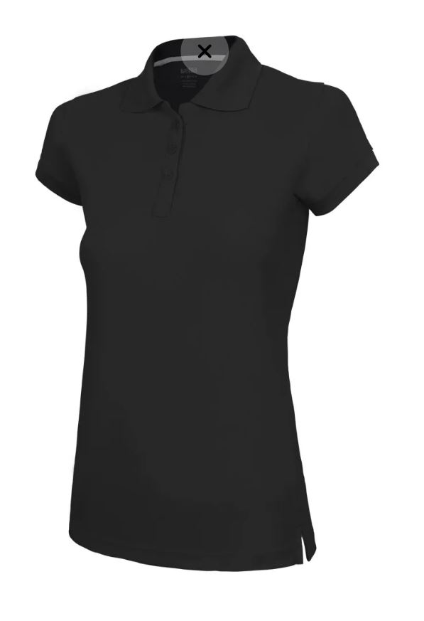 Koszulka polo damska 100% poliester w kolorze czarnym