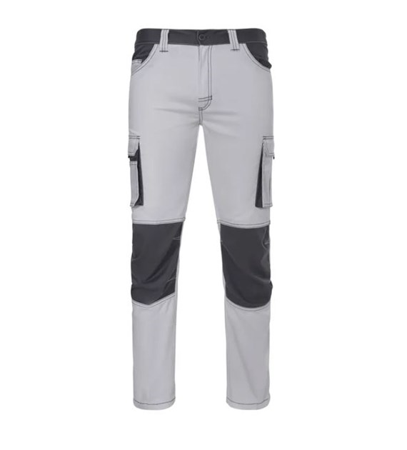 Spodnie do pasa 103031S dwukolorowe białe STRETCH