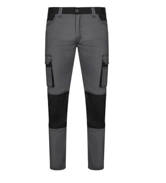 Spodnie do pasa 103031S dwukolorowe szare STRETCH
