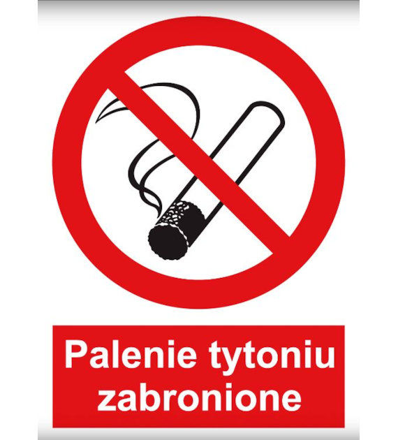 Znak ochrony PPOŻ. „ Zakaz palenia tytoniu” 20X30