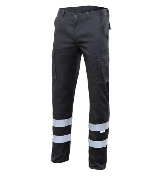 Spodnie do pasa STRETCH w kolorze czarnym z pasami