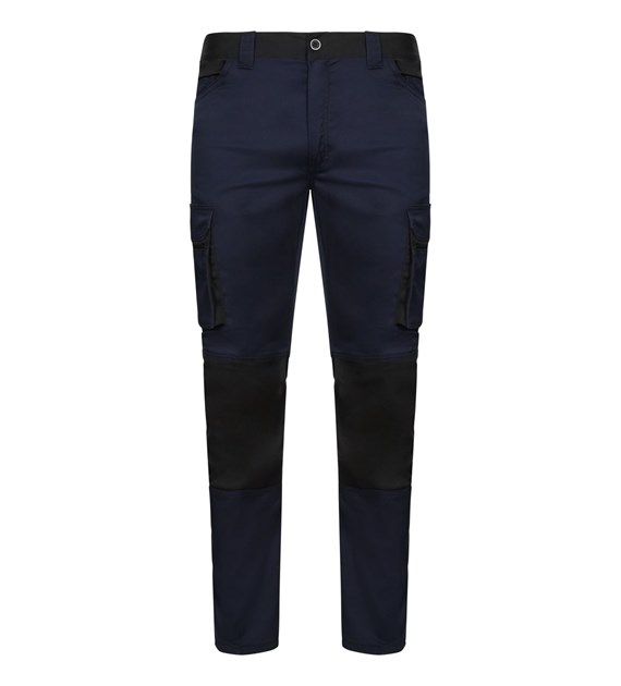 Spodnie do pasa 103031S dwukolorowe granatowe STRETCH