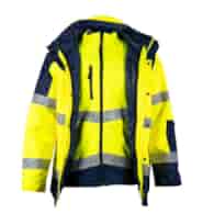 Kurtka ocieplana ostrzegawcza softshell VWJK605 5w1 w kolorze żółtym