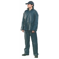 Komplet przeciwdeszczowy spodnie do pasa oraz kurtka w kolorze niebieskim