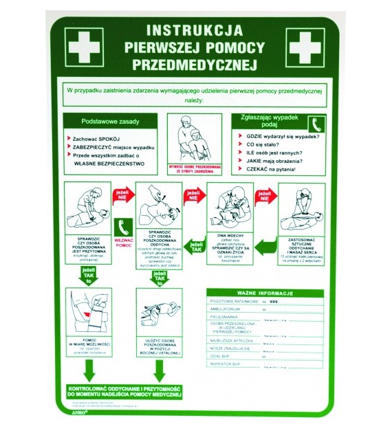 Instrukcja BHP „ Instrukcja pierwszej pomocy przedmedycznej ” 250x350
