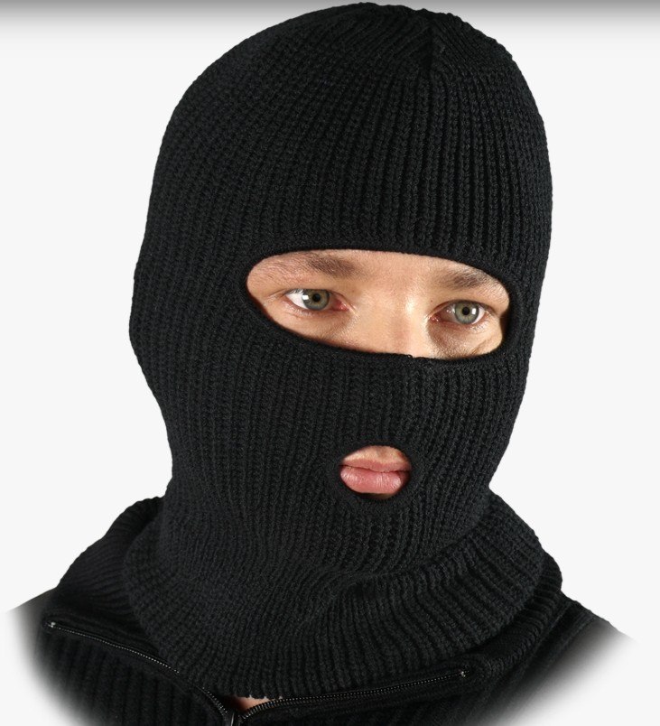 CZAPKA OCIEPLANA TYPU KOMINIARKA W WYCIĘCIEM NA OCZY I USTA